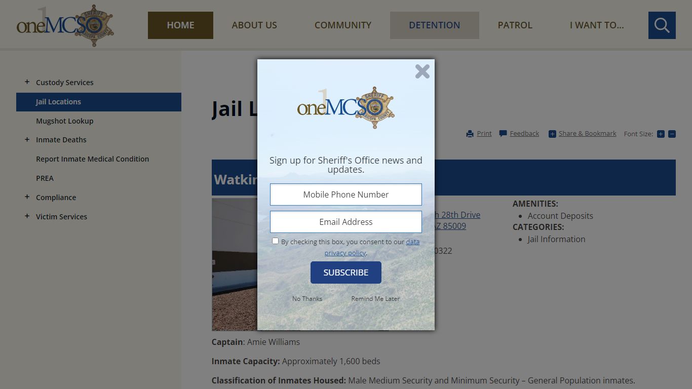 Jail Locations | Maricopa County Sheriff's Office